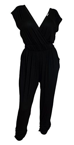 257x500 Evogues Plus Size Deep V Neck Jumpsuit Black
