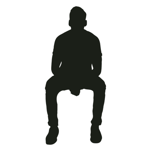 512x512 Man Sitting Leaning Forward Silhouette