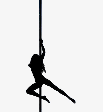 411x450 Pole Dancing Girl, Black, Sketch, Pole Dancing Png Image