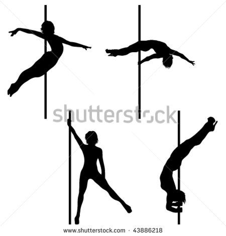 450x470 Collection Of Pole Dance Vector Silhouettes Line Art