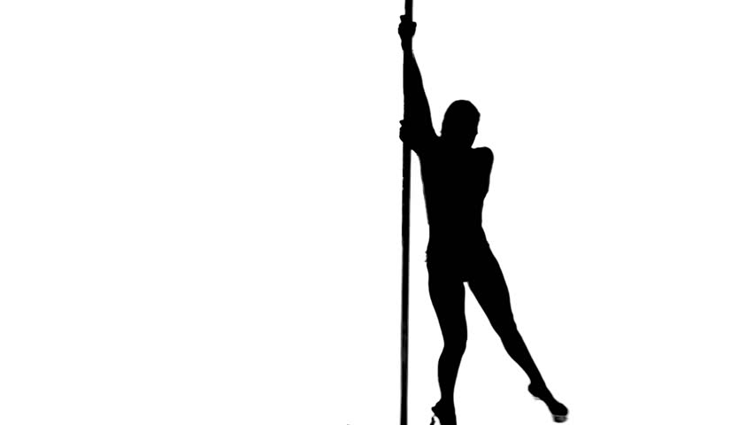 852x480 One Caucasian Woman Pole Dancer Dancing In Silhouette Studio