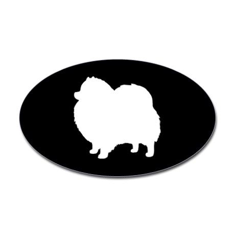 460x460 Pomeranian Sticker (Oval) Dog Silhouette, Pomeranians And Dog