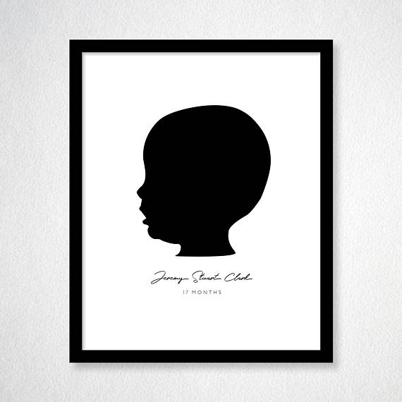 570x570 Custom Child Silhouette Portrait Digital Download
