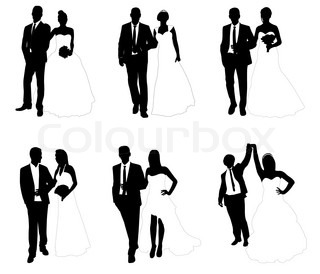 320x274 Wedding Decor Set.bride,groom Flat Silhouette,portrait.bridal