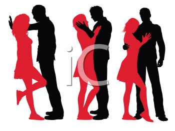 350x263 Silhouette Of A Couple In Different Poses Of Affection