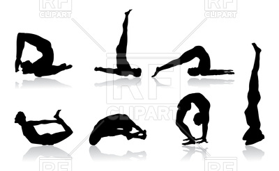 400x246 Silhouettes Of People In Yoga Poses Royalty Free Vector Clip Art