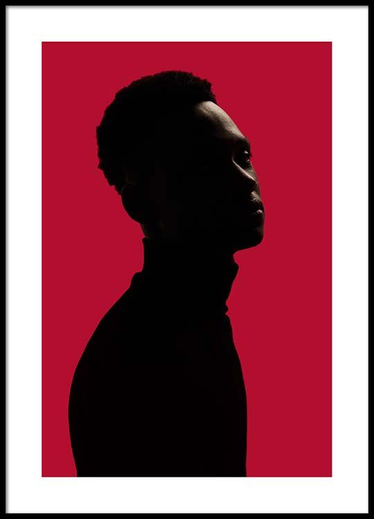540x750 Man Silhouette On Red No2 Poster