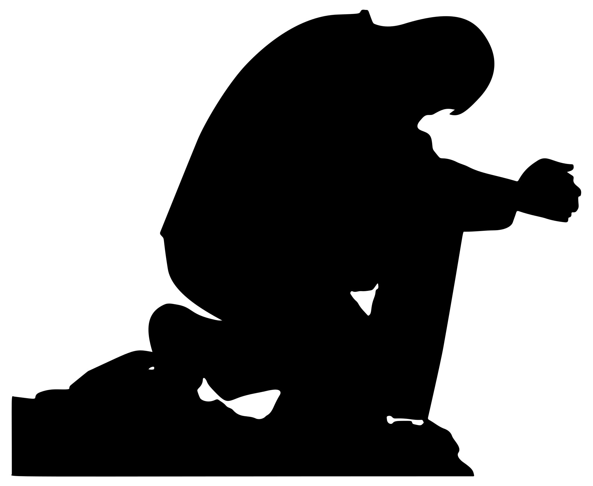 2032x1666 Praying Man Silhouette Clipart