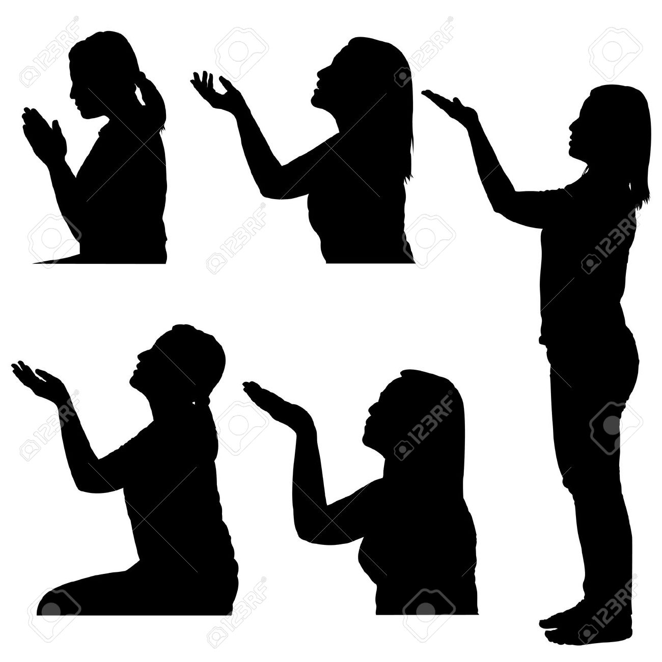 1300x1300 Clipart Of Praying Woman