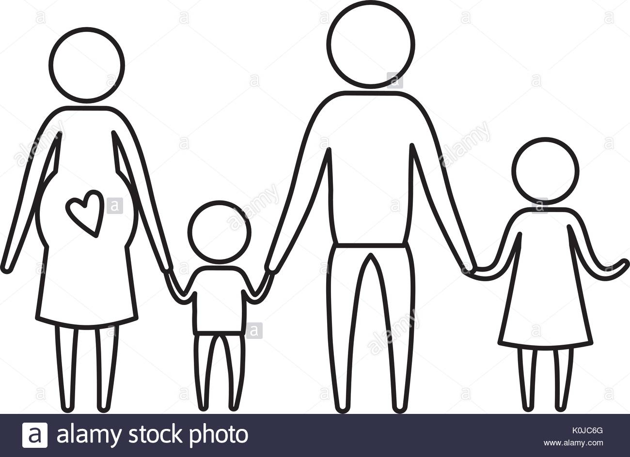 1300x944 Sketch Silhouette Of Pictogram Parents With Mother Pregnancy