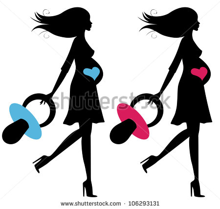 450x426 Pregnant Woman Silhouette Umbrella Clipart