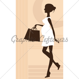 325x325 Silhouette Preggy With Umbrella Gl Stock Images