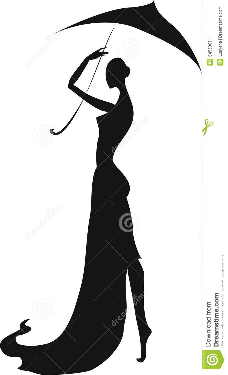 790x1300 Umbrella Clipart Lady