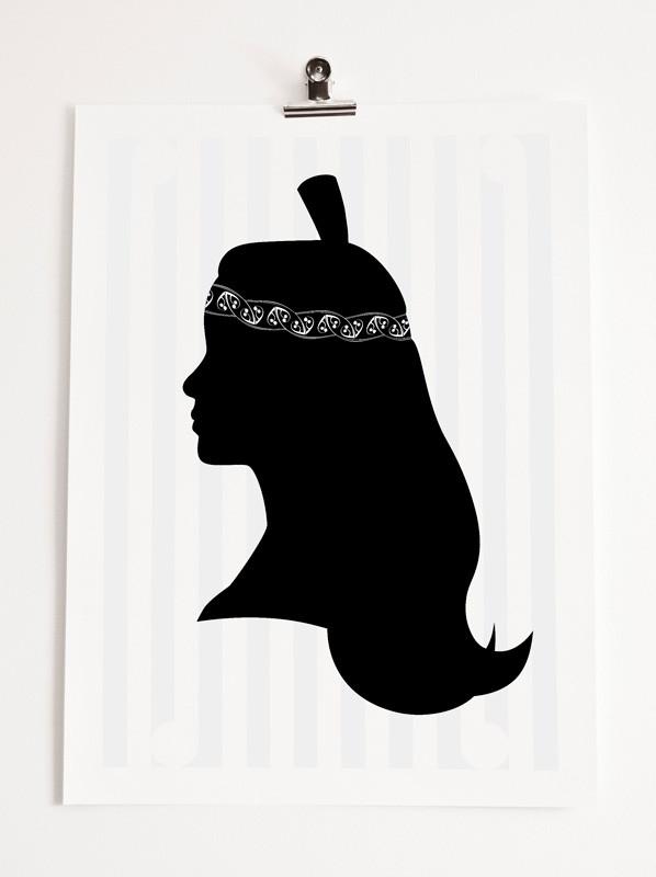 598x800 Print The Silhouette (Maori Woman) By Bronwyn Waipuka Mokoism