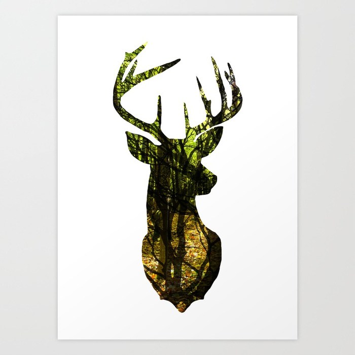 700x700 Deer Forest Silhouette Art Print By Axeljonesart Society6