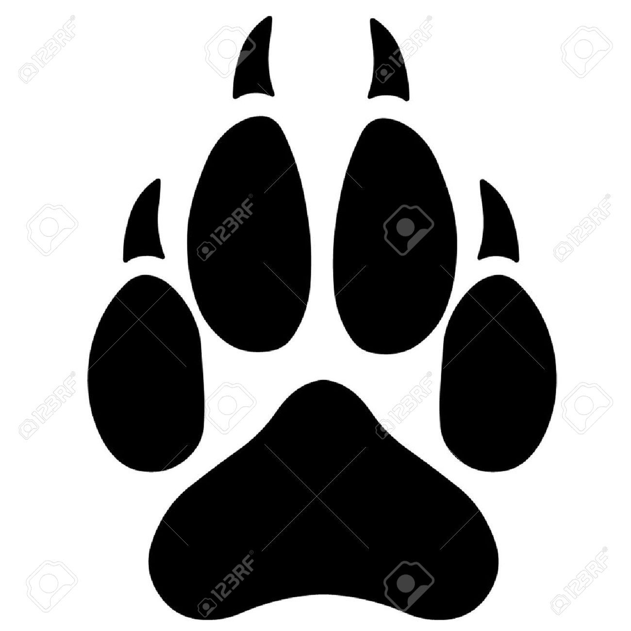 1300x1300 Wolf Paw Print Silhouette