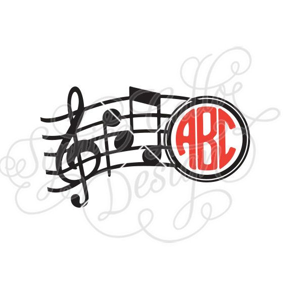 570x570 Musical Monogram Svg Dxf Digital Download Files For Silhouette