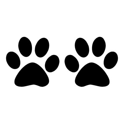 400x400 Dog Paw Prints Silhouette Illustration Animal Background Clipart