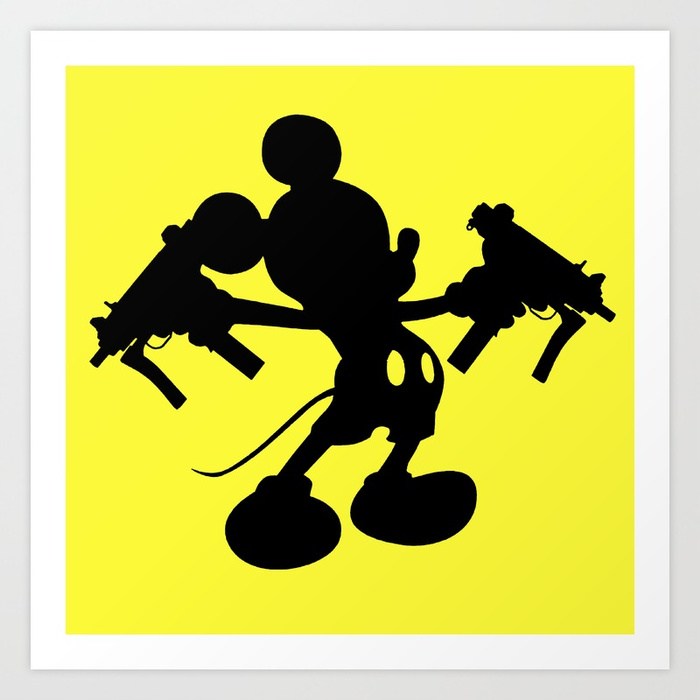 700x700 Mickey Mouse Uzi Silhouette Art Print By Jetti Society6