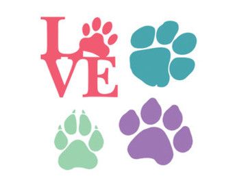 340x270 Paw Prints Silhouette Stencil Svg Dxf File Instant Download