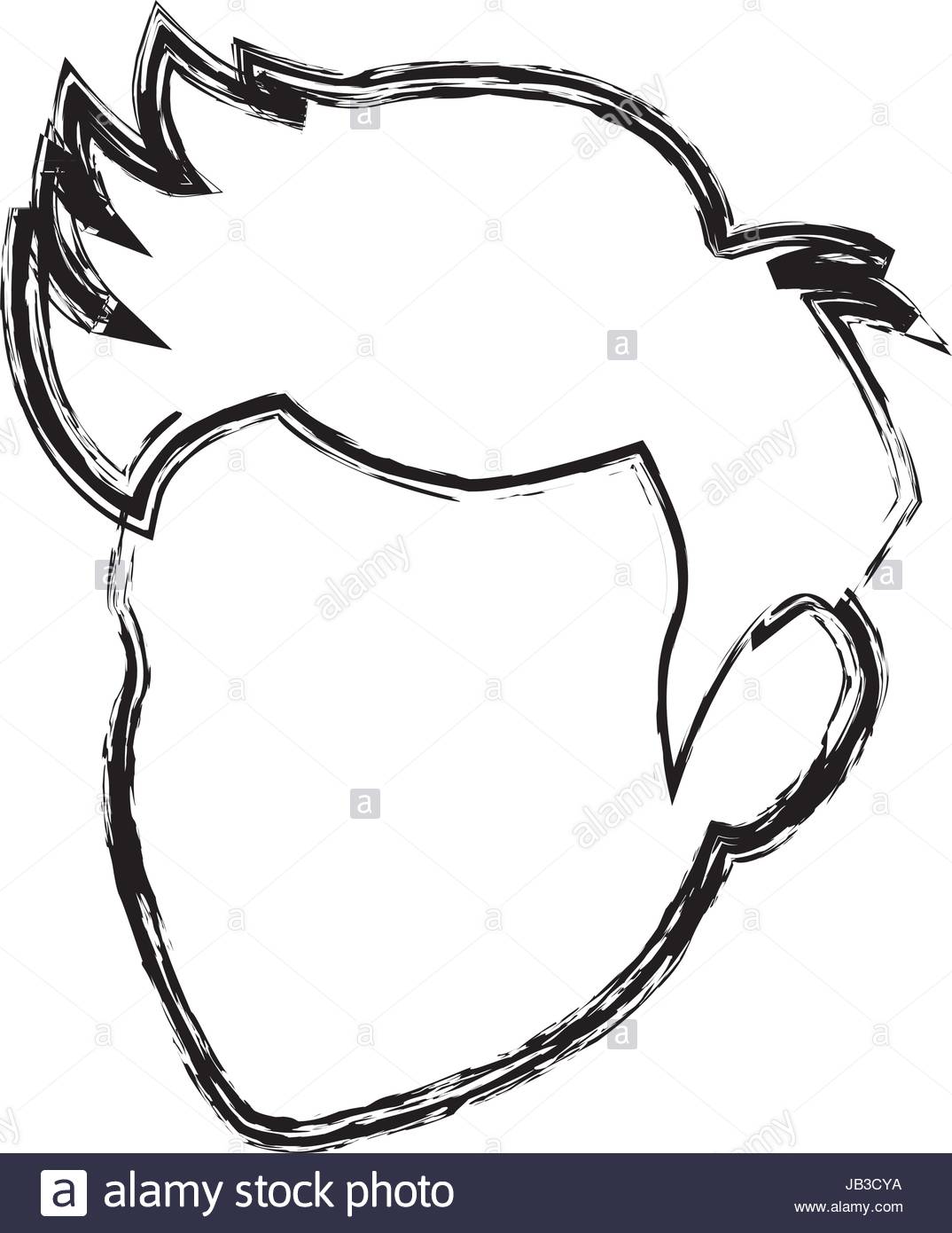 1074x1390 Head Man Silhouette Contour Hair Profile Stock Vector Art