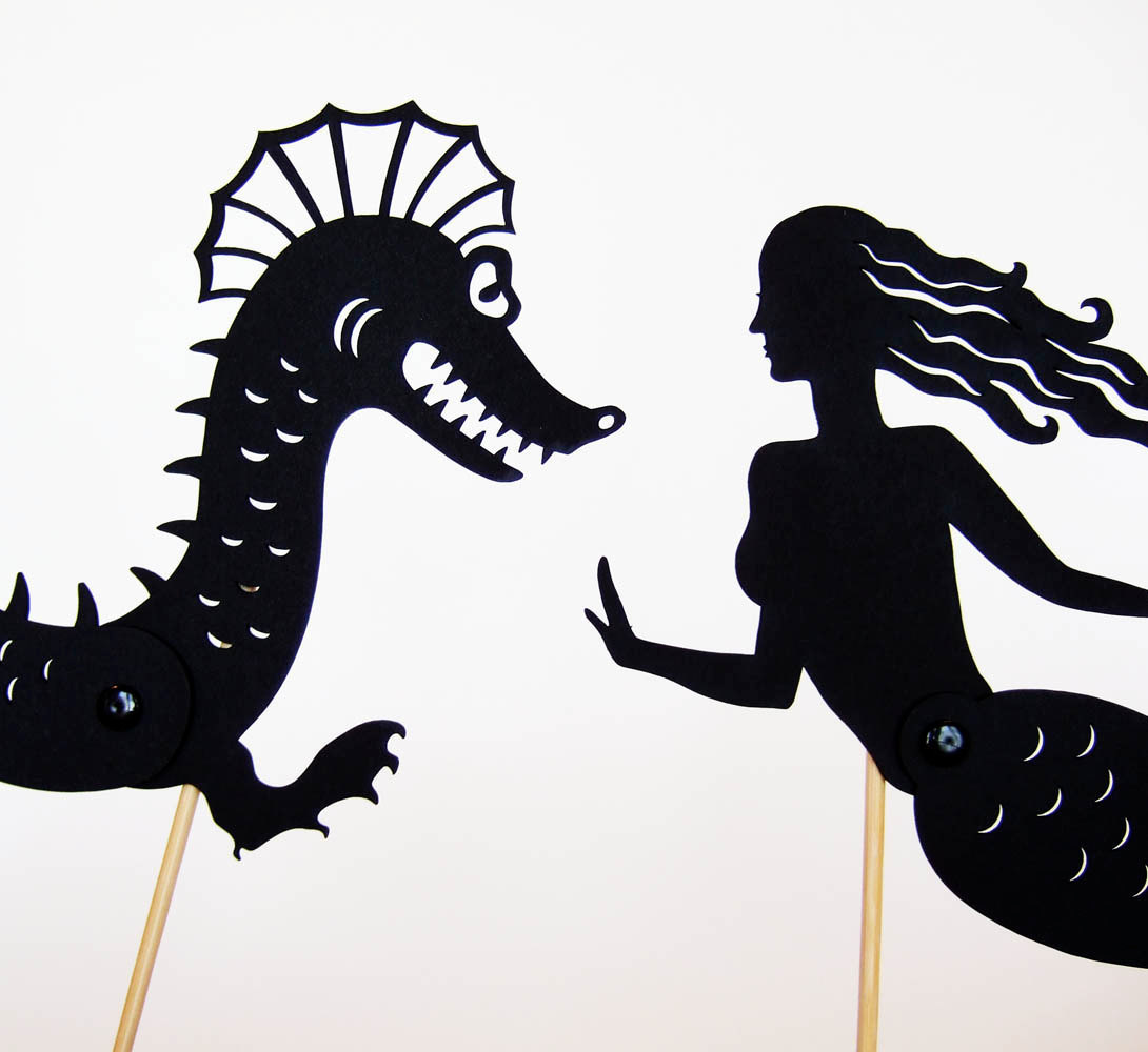 1090x1000 Creature + Mermaid Shadow Puppets