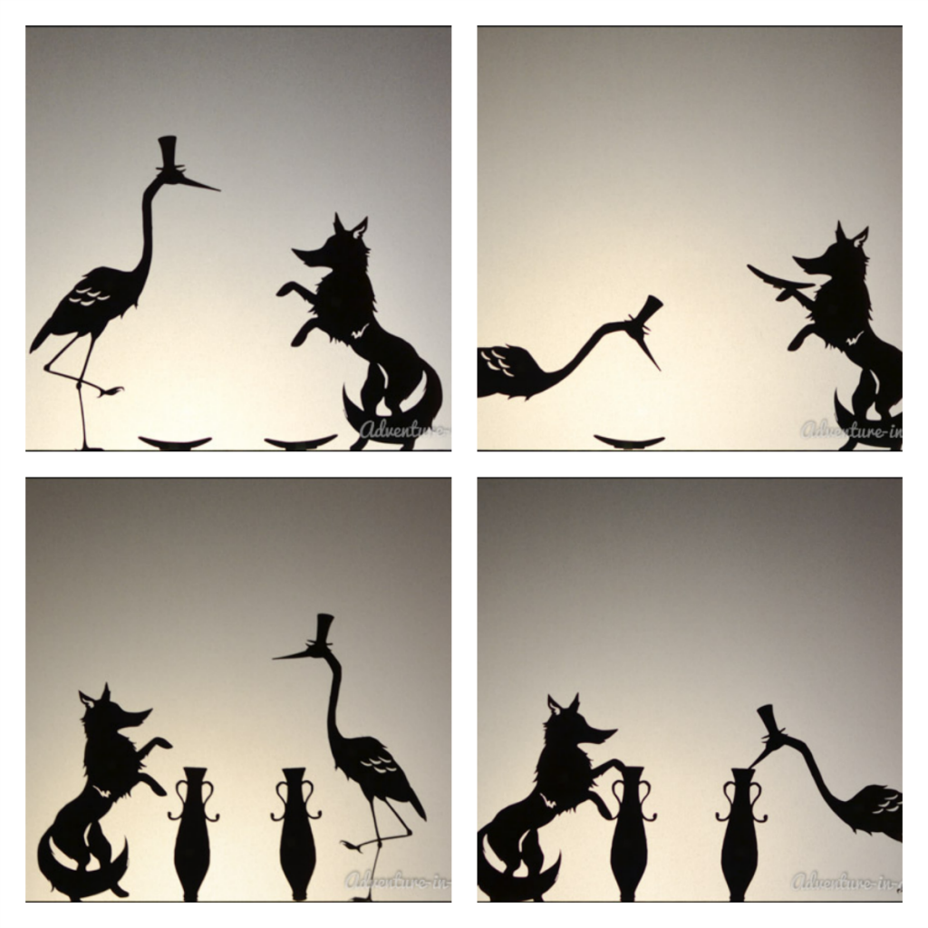1024x1024 The Fox And The Crane Shadow Puppets With Printables