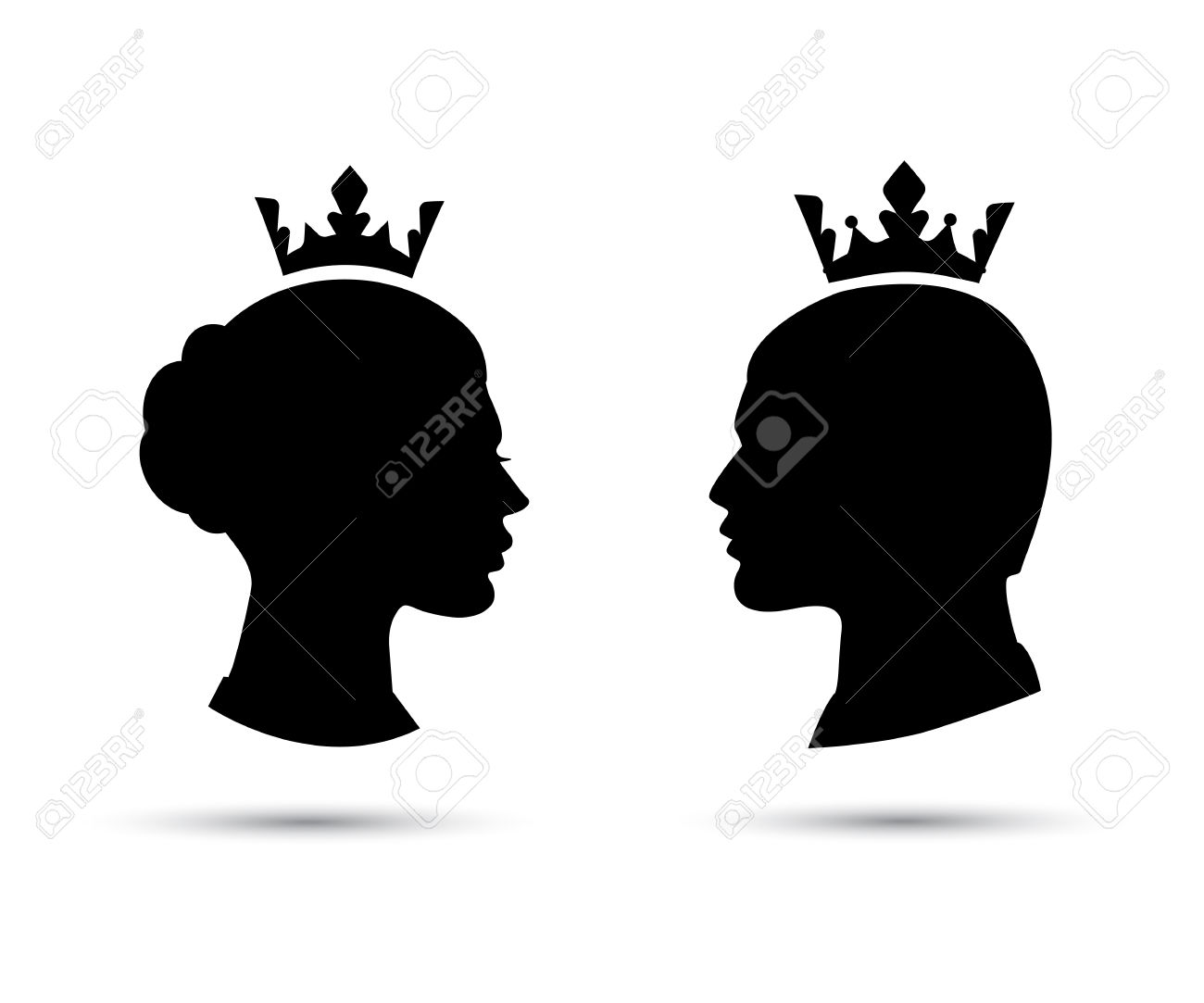 1300x1083 King And Queen Heads, King And Queen Face, Black Silhouette