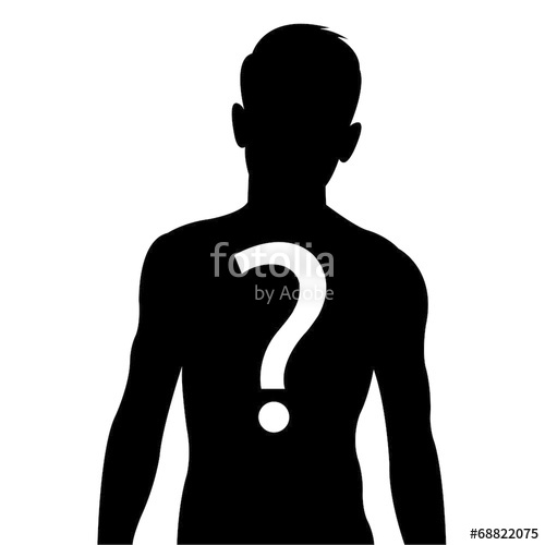 500x500 Male Body Silhouette With Question Mark Sign Stock Image