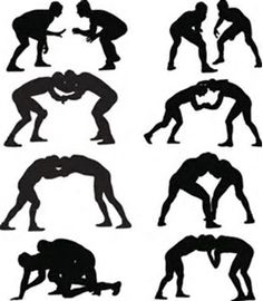 236x270 Wrestling Player Silhouettes
