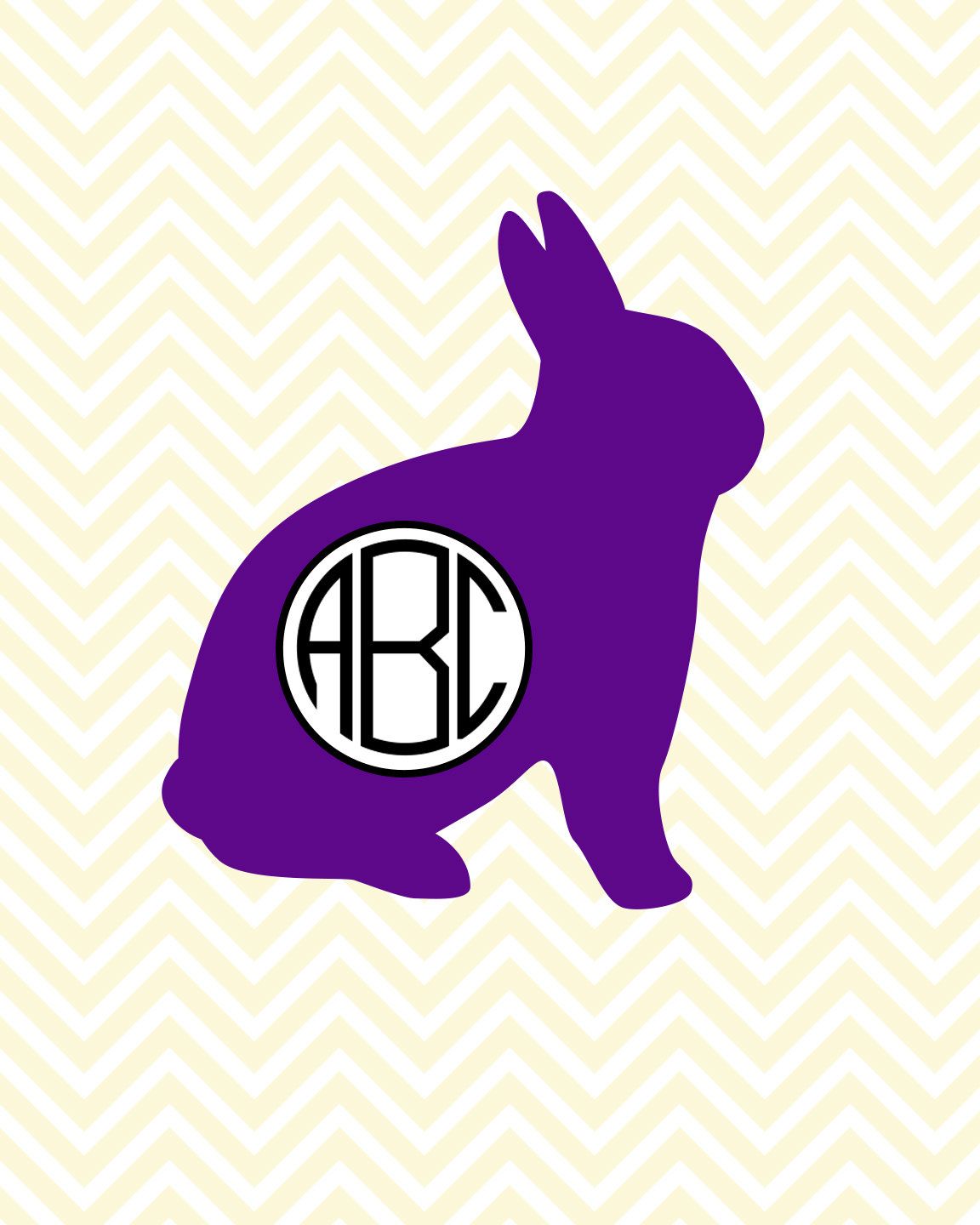 1152x1440 Rabbit Monogram Svg, Dxf Files For Cricut Design Space, Silhouette