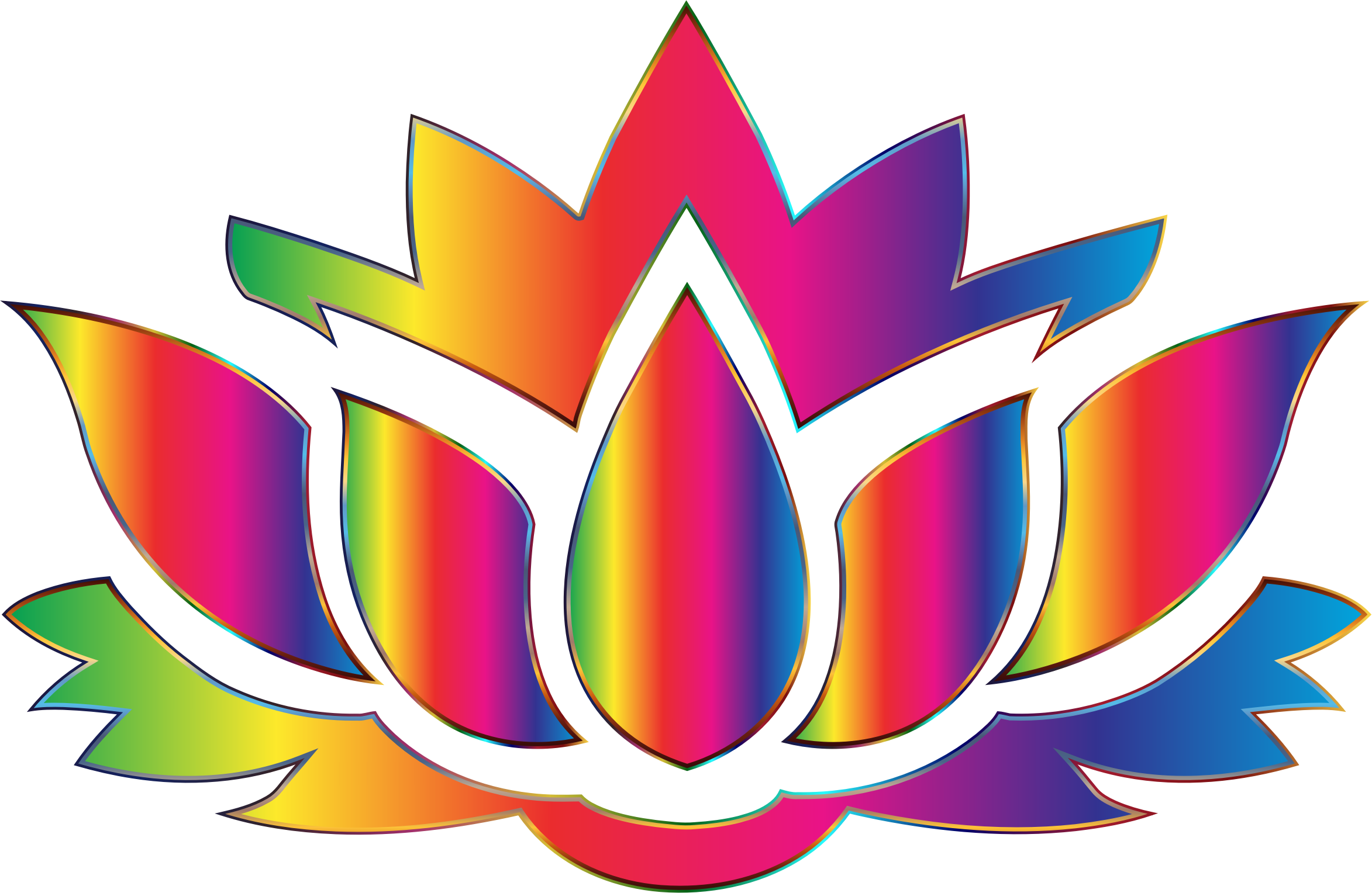 2346x1528 Rainbow Lotus Flower Silhouette No Background Icons Png