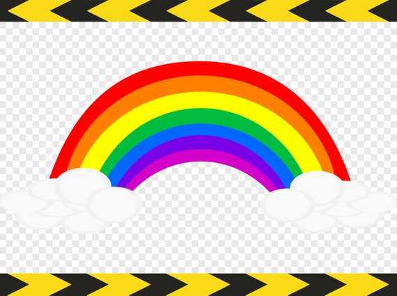 570x425 Rainbow Svg Cloud Clipart Nursery Decor Silhouette Cricut