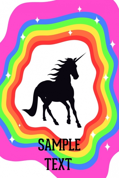 403x600 Legend Background Unicorn Silhouette Design Colorful Rainbow Decor