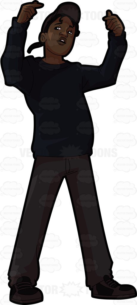 460x1024 A Guy Rapper Cartoon Clipart