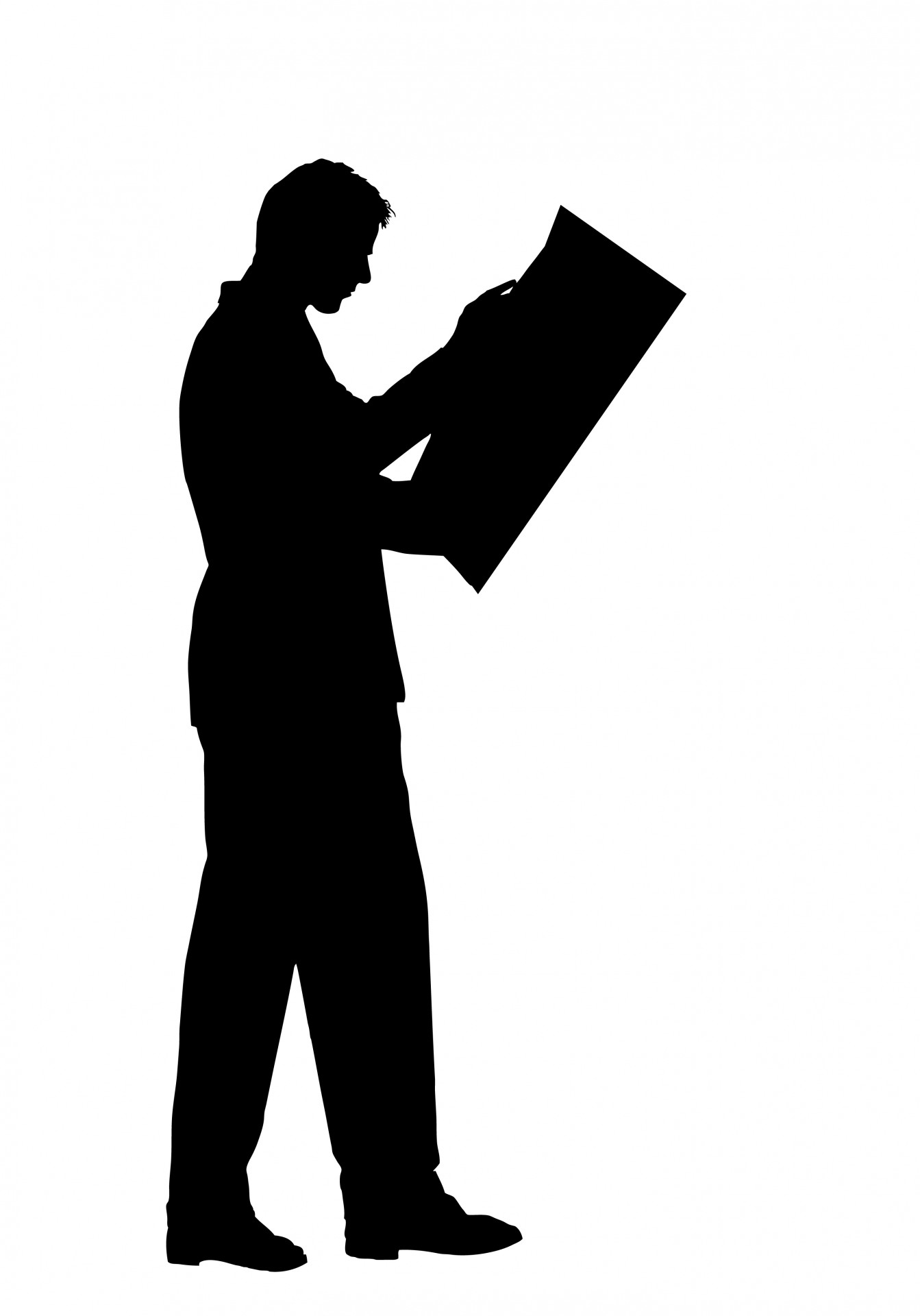 1343x1920 Man Reading Newspaper Silhouette Free Stock Photo