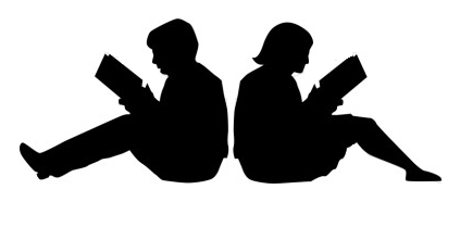 423x221 Reading Silhouette Clipart