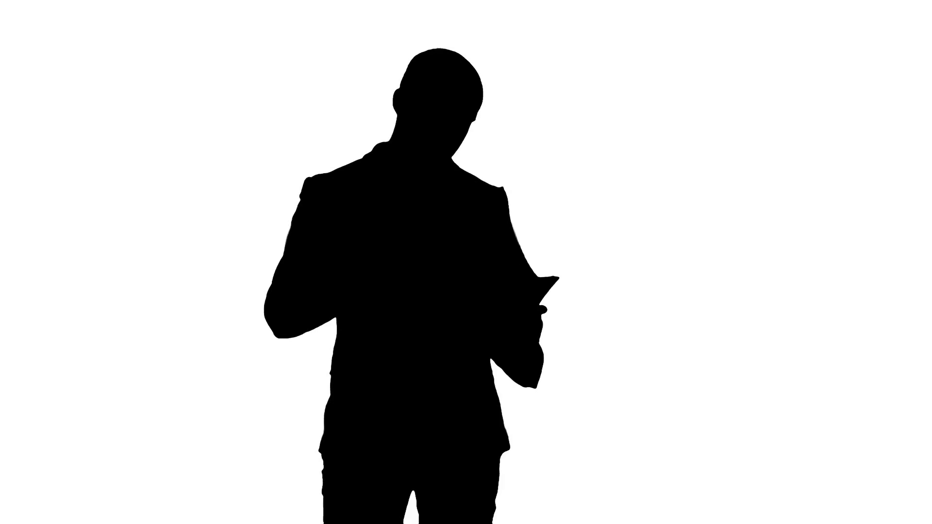 1920x1080 Silhouette Concentrated Businessman Reading Financial Report Stock