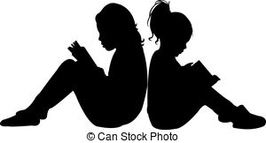 300x162 Woman Reading Book, Silhouette Stock Illustration