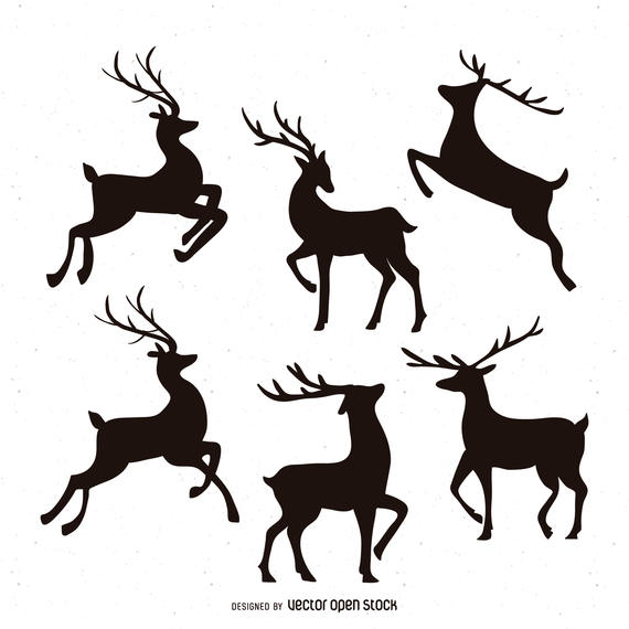 570x570 Reindeer Silhouette Illustration Set