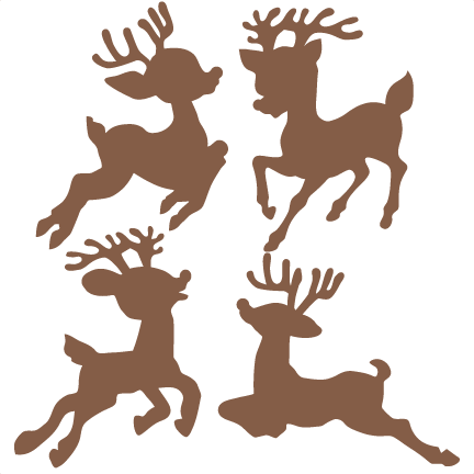 432x432 Christmas Reindeer Set Svg Scrapbook Cut File Cute Clipart Files