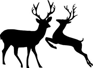 300x221 Xmas Die Cut Silhouette 2 Reindeer X 8 (4 Pairs) Christmas