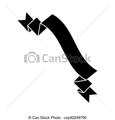 450x470 Silhouette Ribbon Banner Black Empty Design Vector Eps Vectors