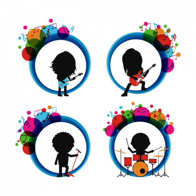 626x626 Rock Band Silhouettes Vector Free Download