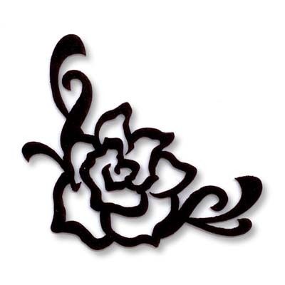 400x400 Made Of Pvc, Our Black Silhouette Iron On Rose Applique Is