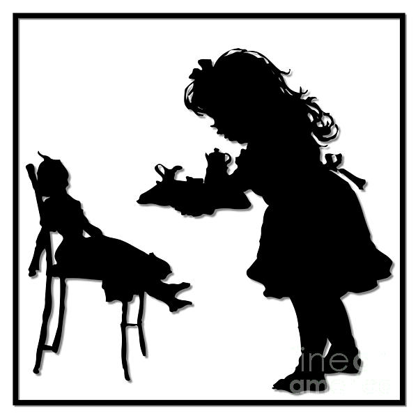 600x600 Tea Party Dolly Silhouette Yoga Mat For Sale By Rose Santuci Sofranko