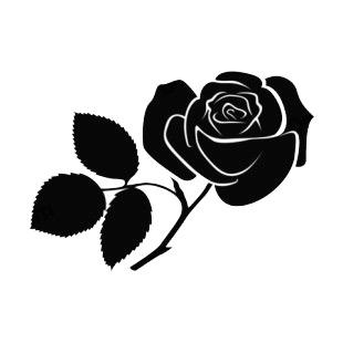 310x310 Rose With Toothed Leaves Silhouette Plants Decals, Decal Sticker