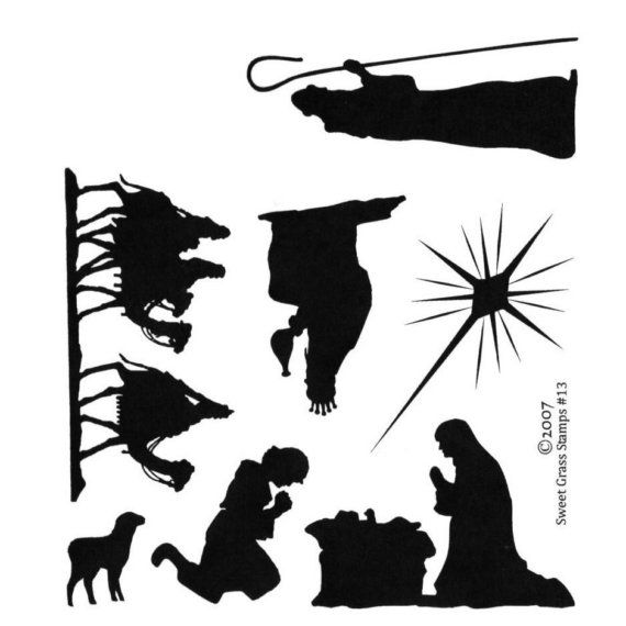 570x570 Nativity Silhouettes 7 Christmas Unmounted Rubber Stamps