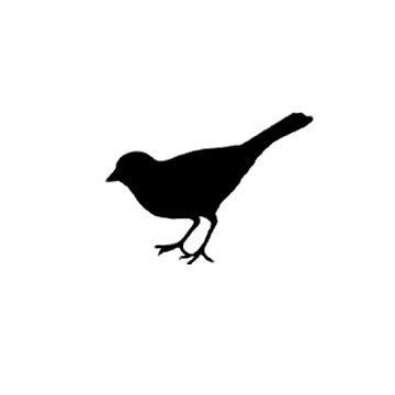 360x360 Silhouette Bird Rubber Stamp Small Facing Left