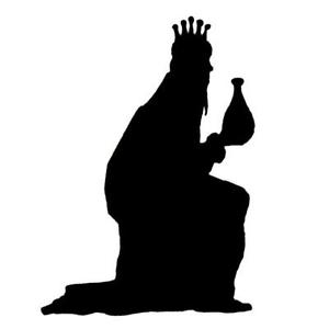 300x300 Kneeling King Christmas Nativity Silhouette Unmounted Rubber Stamp